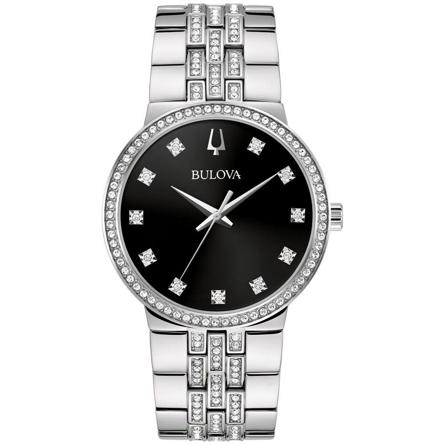 Bulova Crystal Quartz Black Dial Men's Watch 96K110