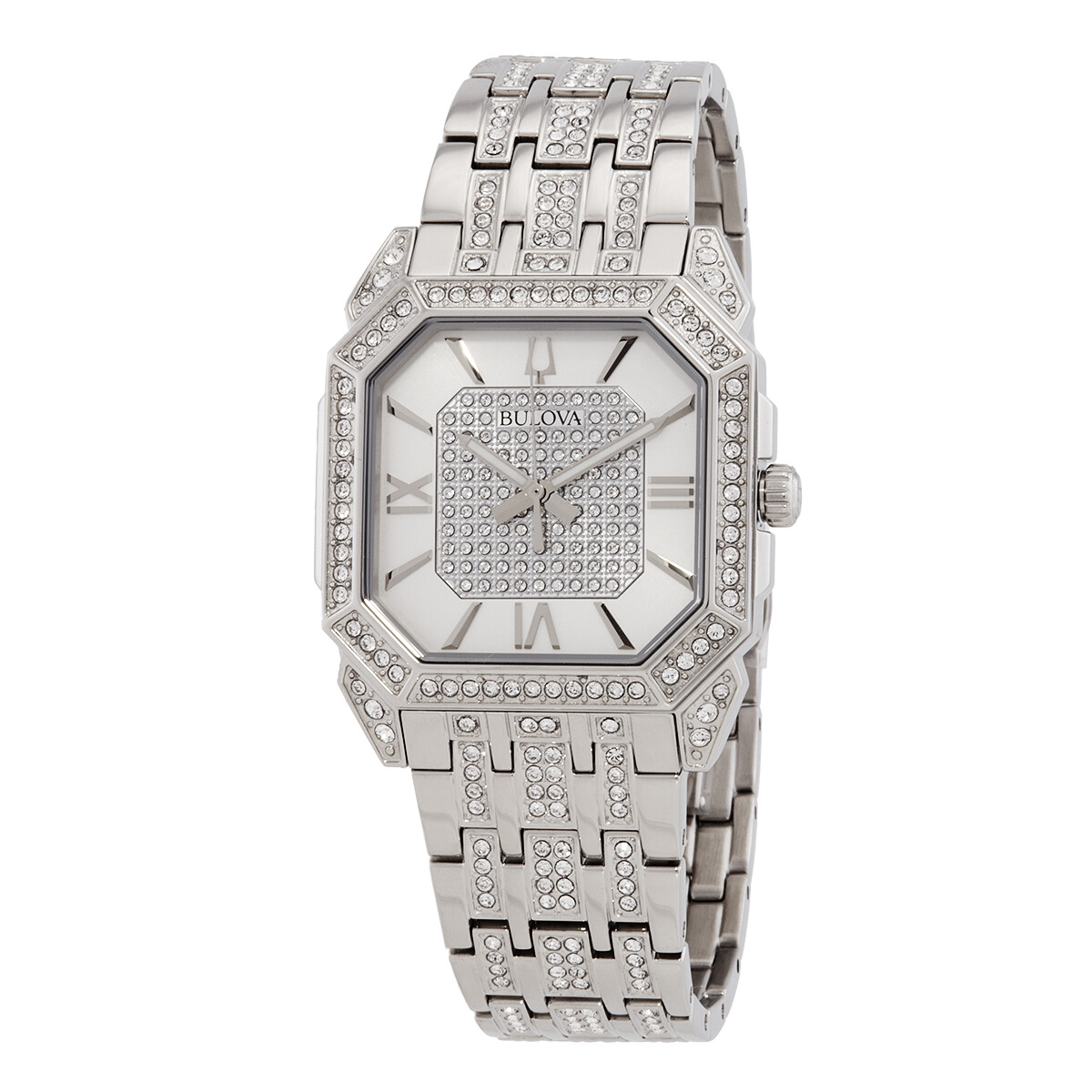 Bulova Octava Quartz Crystal Silver Dial Men's Watch 96A285