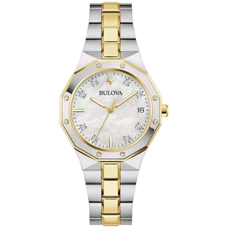 Bulova Prestige Quartz White Dial Ladies Watch 98P234
