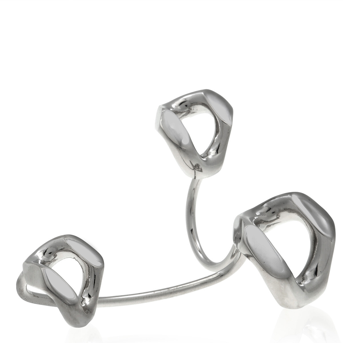 Burberry Chain Link Palladium-Plated Trio Ring