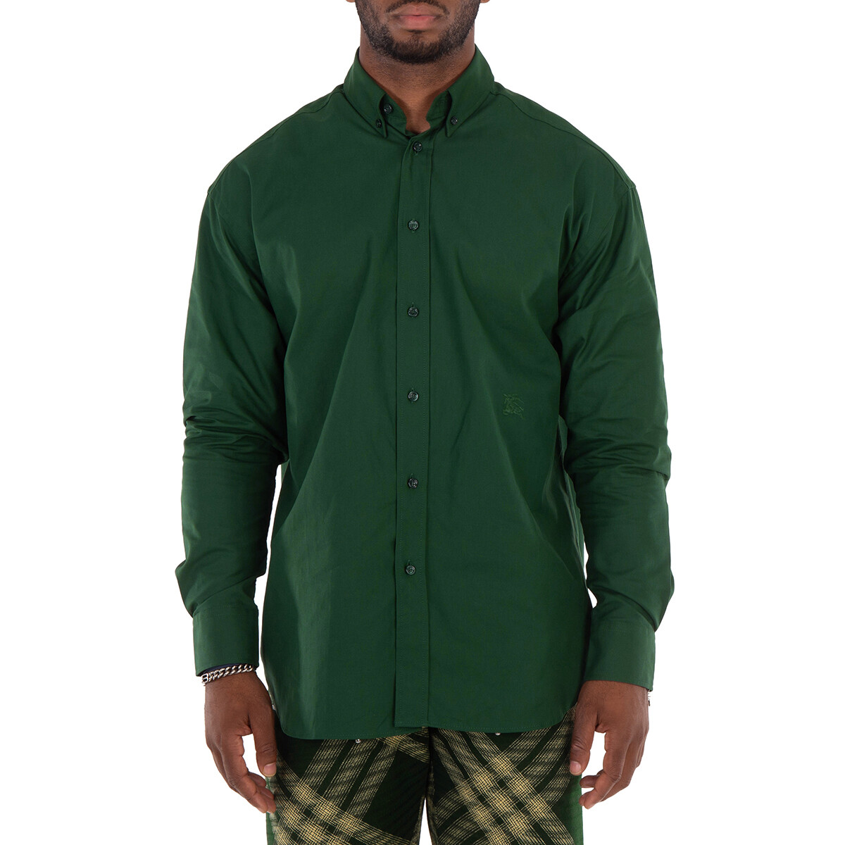 Burberry Equestrian Knight Embroiered Cotton Shirt