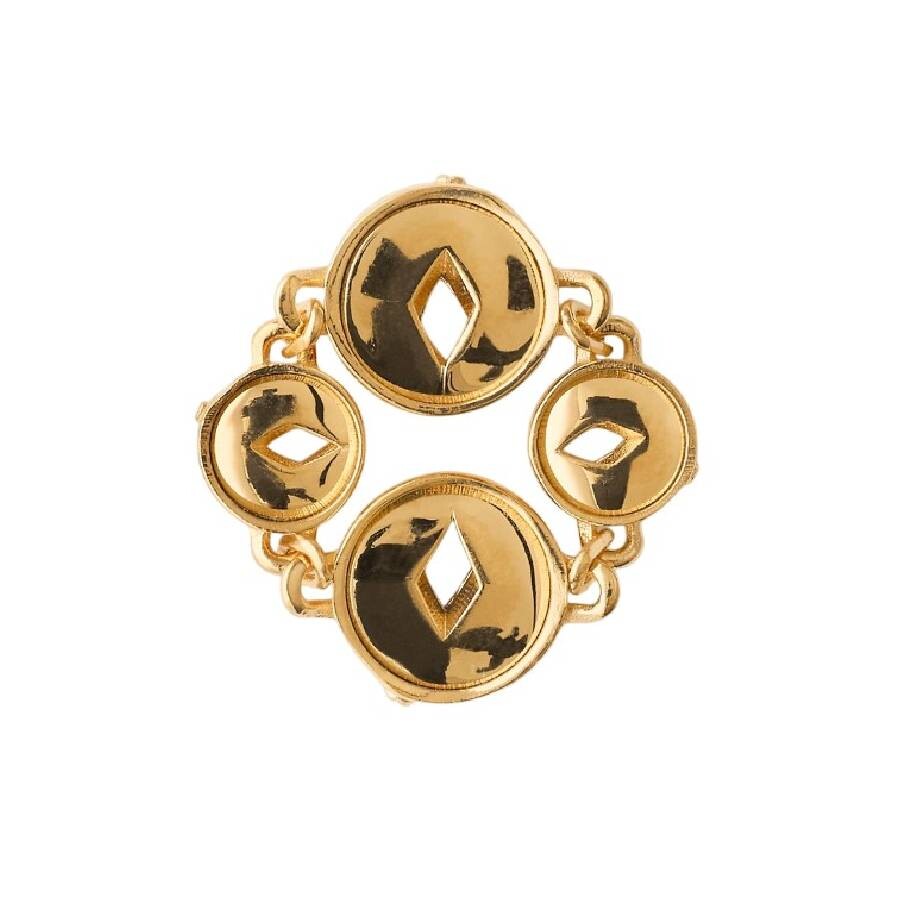 Burberry Hollow Medallion Gold Plated Ring
