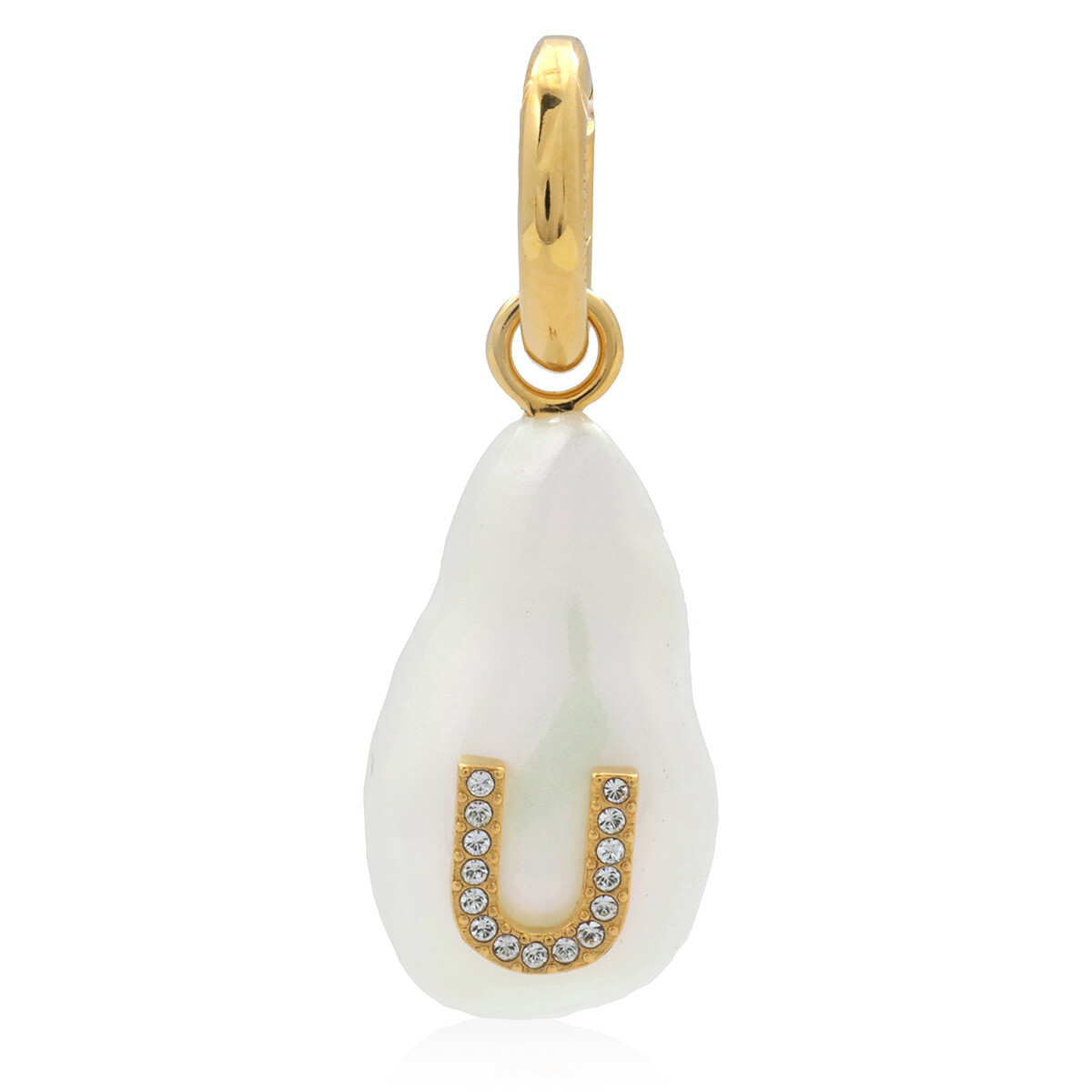 Burberry Ladies Lg / Mother Of Pearl Alphabet Letter U Charm