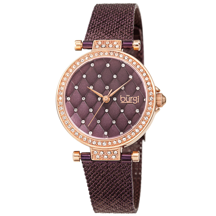 Burgi Argyle Style Purple Dial Ladies Watch BUR263PU