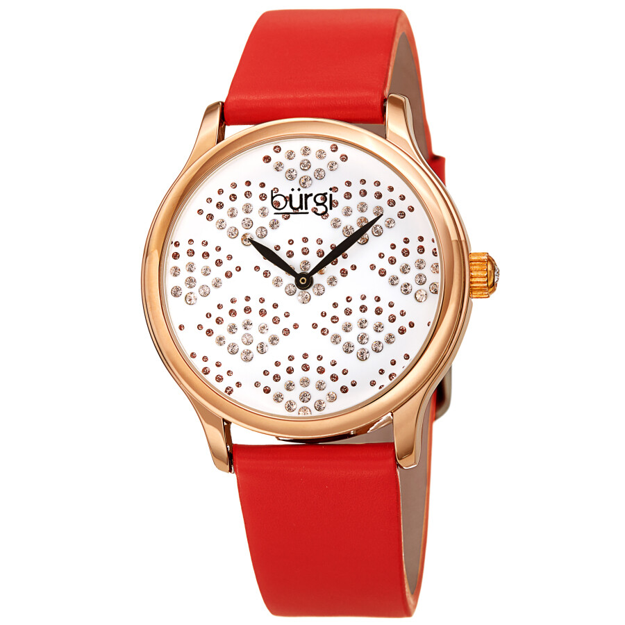 Burgi Pebble Style Quartz White Dial Ladies Watch BUR238RD