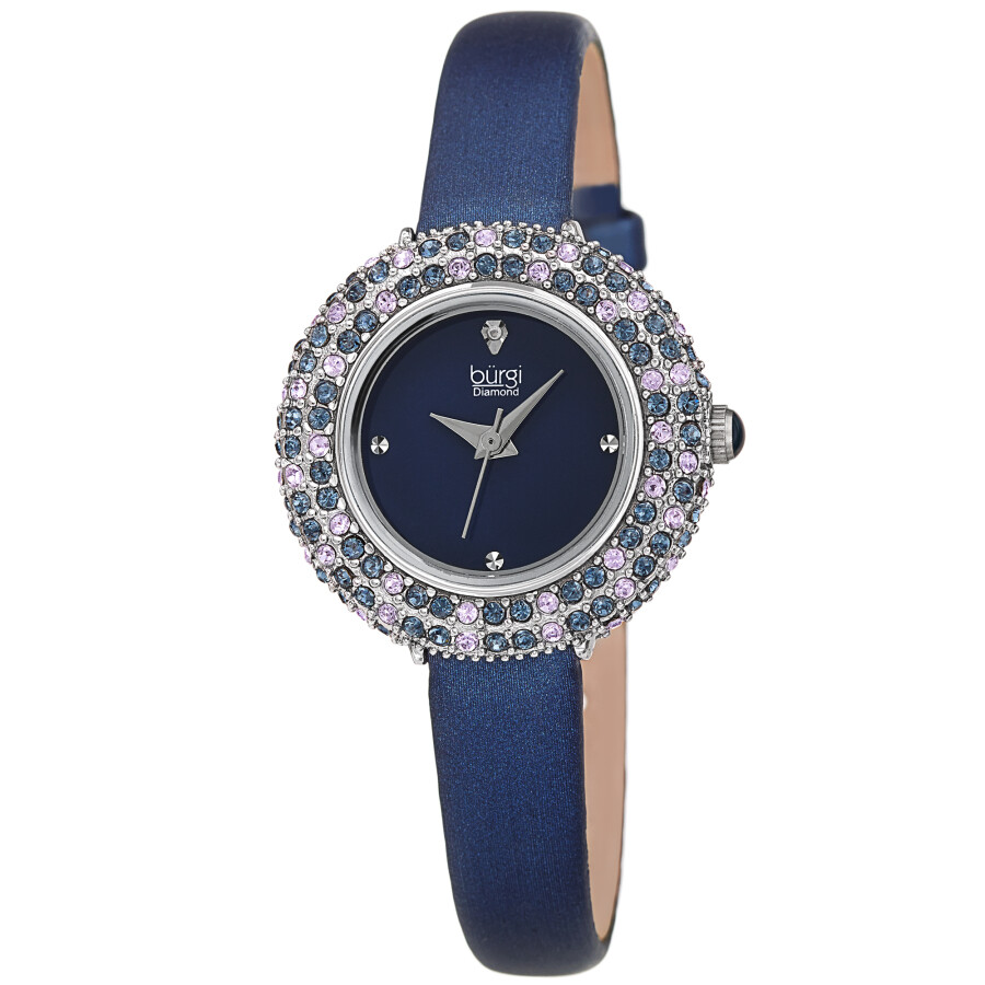 Burgi Quartz Diamond Crystal Blue Dial Ladies Watch BUR240BU