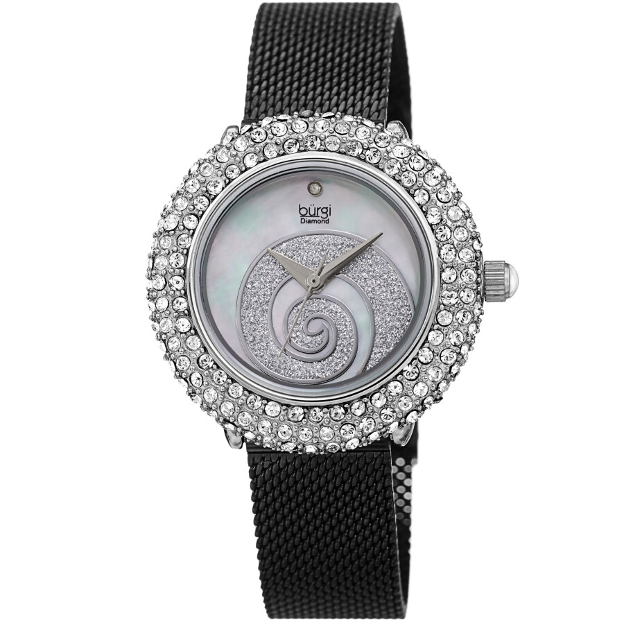 Burgi Quartz Diamond White Dial Ladies Watch BUR259SSBK