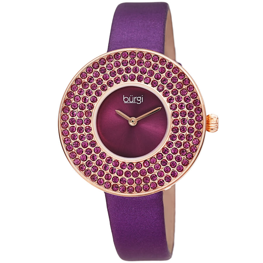 Burgi Quartz Purple Dial Purple Satin Ladies Watch BUR270PU