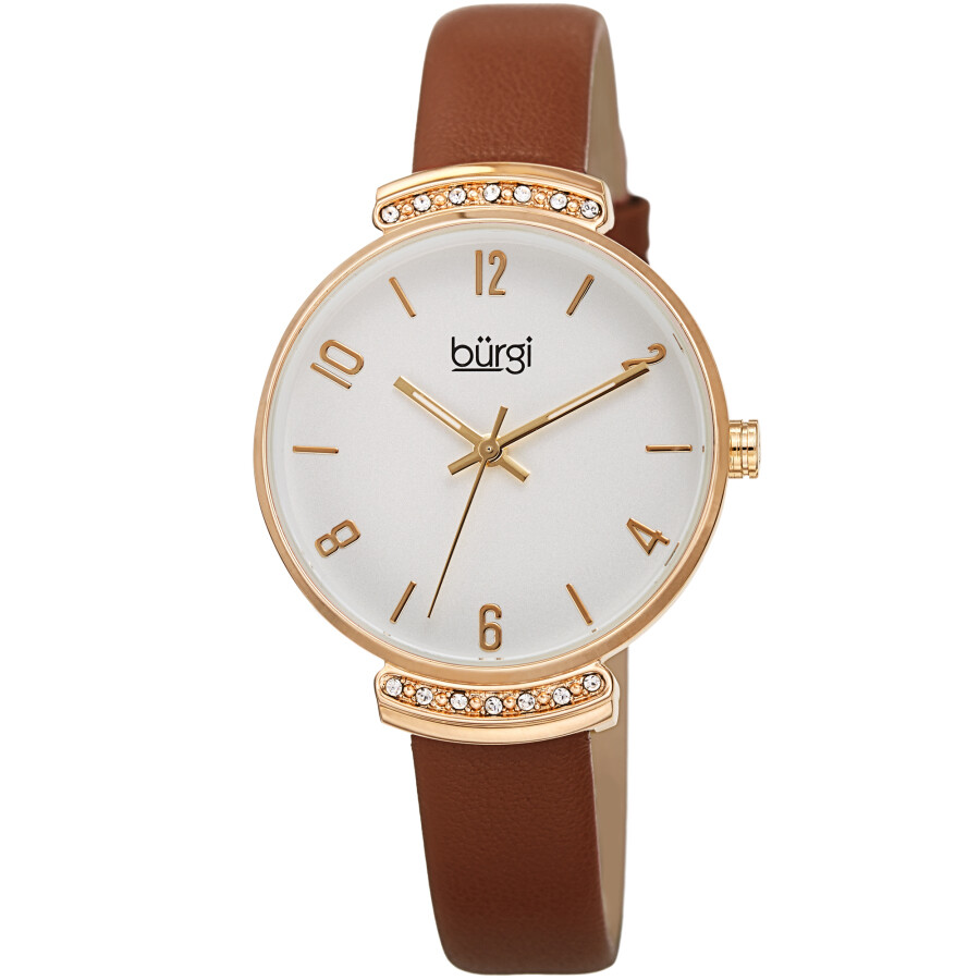 Burgi Quartz Silver Dial Ladies Watch BUR254BR