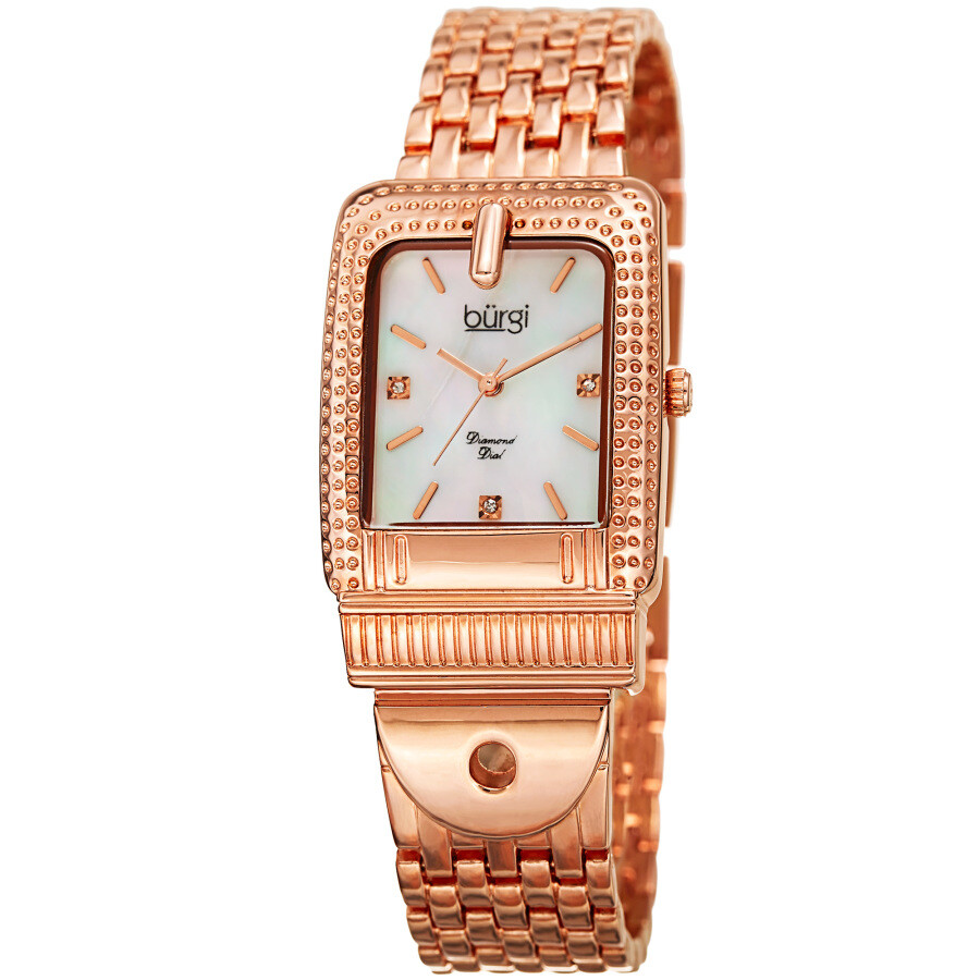 Burgi Quartz White Dial Rose Gold-tone Ladies Watch BUR171RG