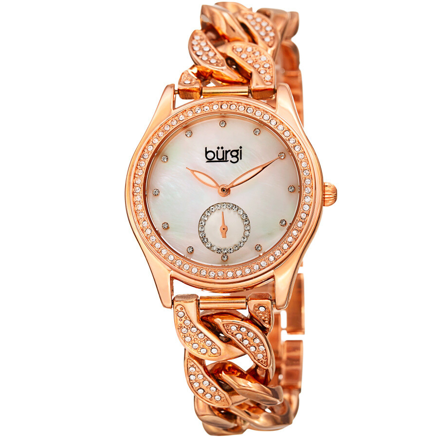 Burgi Quartz White Dial Rose Gold-tone Ladies Watch BUR177RG
