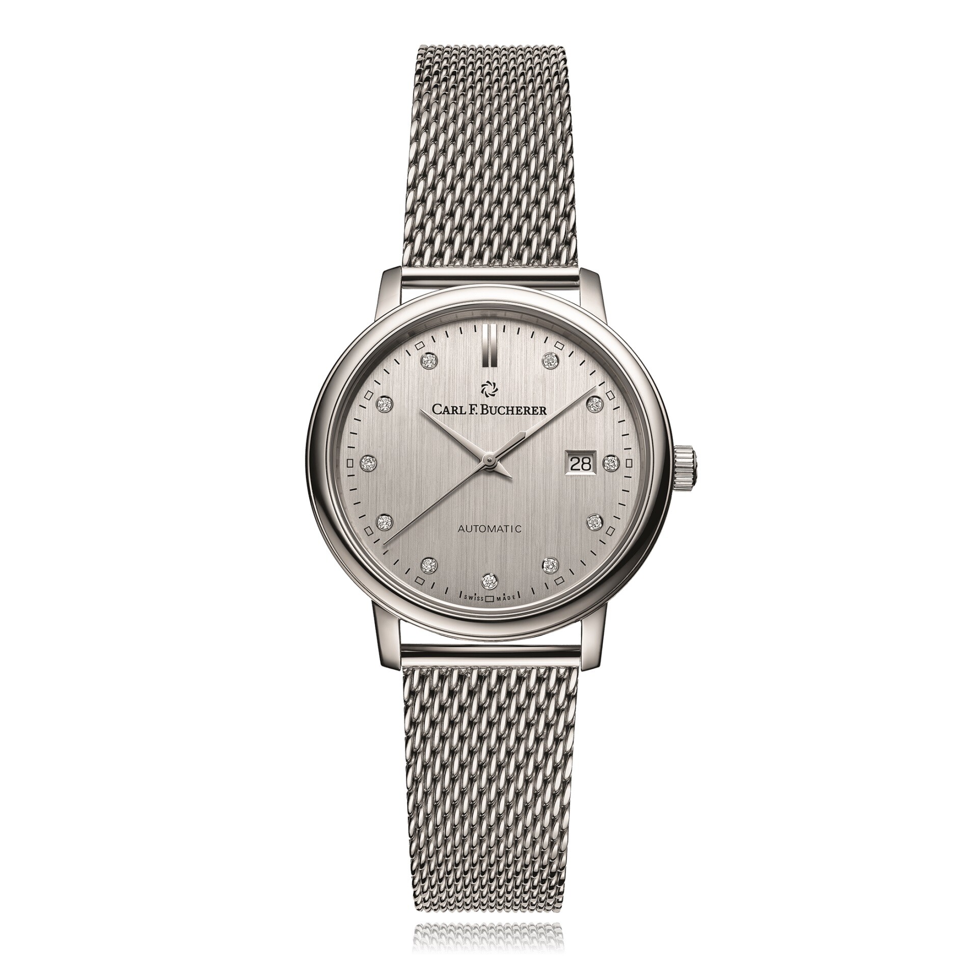 Carl F. Bucherer Adamavi Automatic Diamond Silver Dial Ladies Watch 00.10320.08.17.21