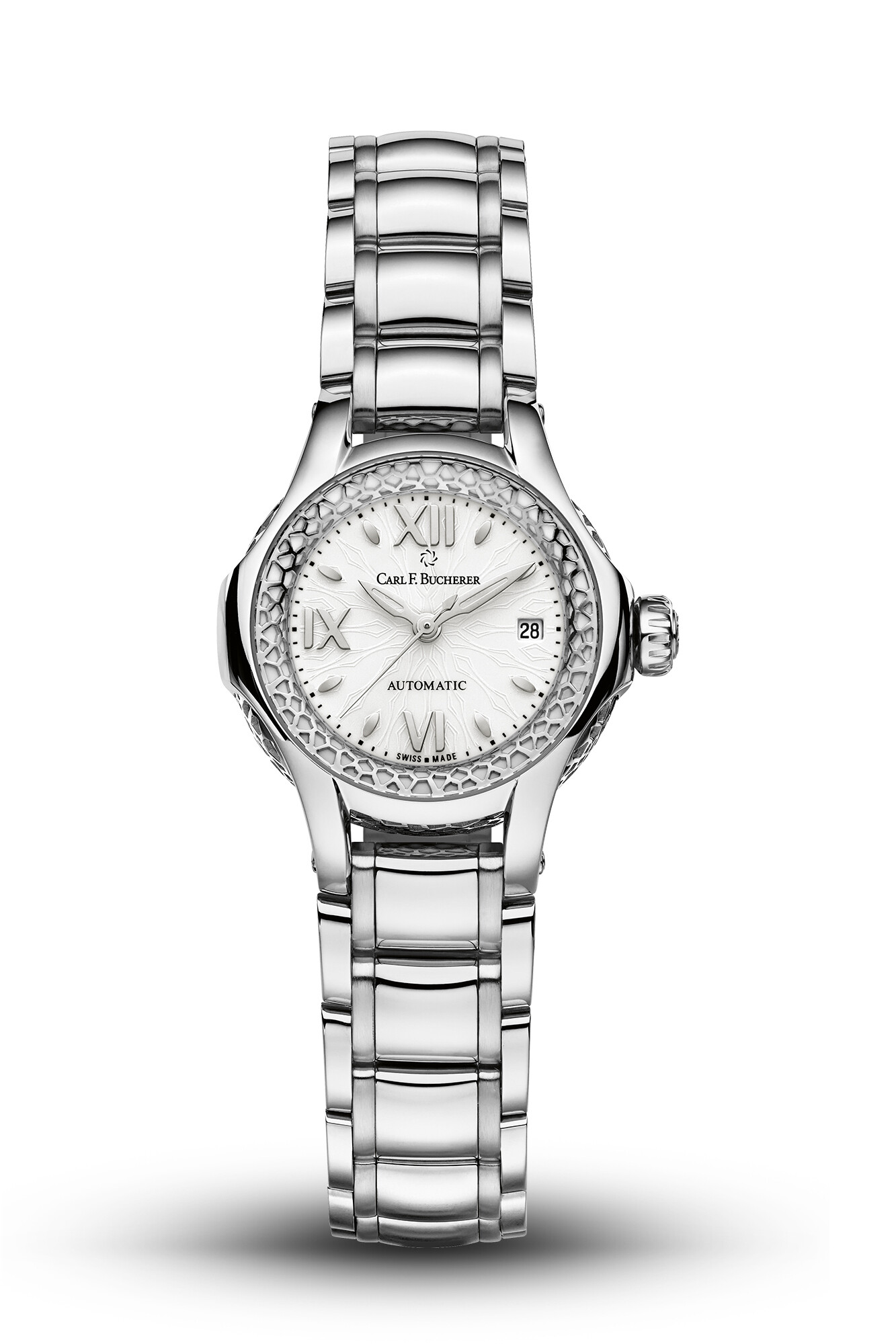 Carl F. Bucherer Pathos Queen Automatic White Dial Ladies Watch 00.10550.08.25.21