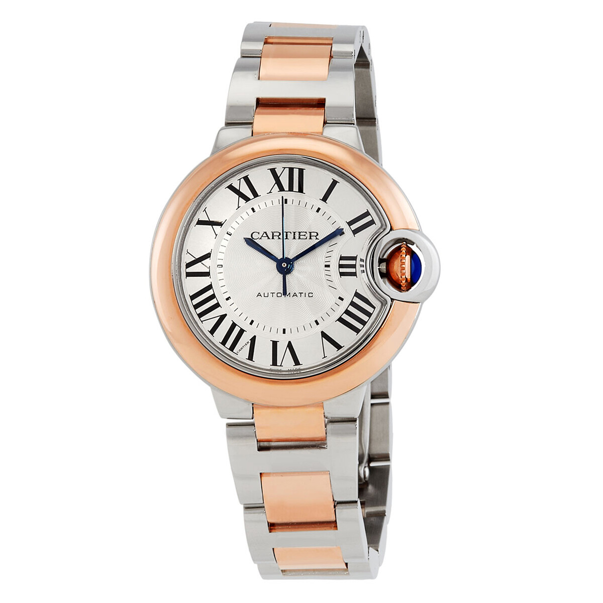 Cartier Ballon Bleu 33mm Automatic Silver Dial Ladies Watch w2bb0032