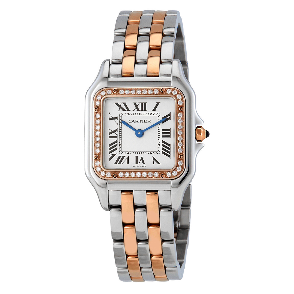 Cartier Panthere Medium Model Silver Dial Ladies Steel and 18kt Pink Gold Watch W3PN0007