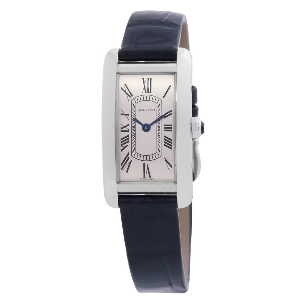 Cartier Tank Americaine Small Model Quartz Silver Dial Watch WSTA0117