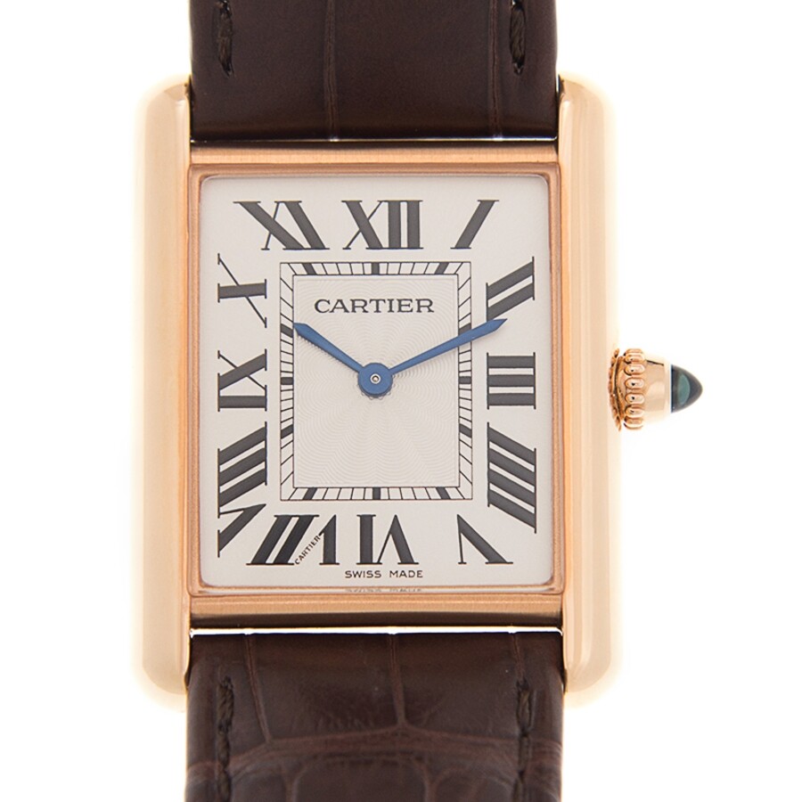 Cartier Tank Louis Hand Wound Silver Dial 18kt Rose Gold Ladies Watch WGTA0011
