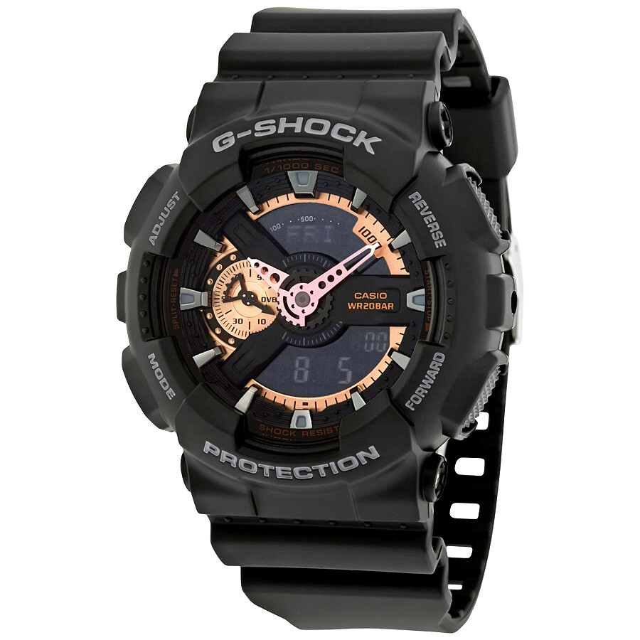 Casio G Shock Silver Dial Black Resin Strap Men's Watch