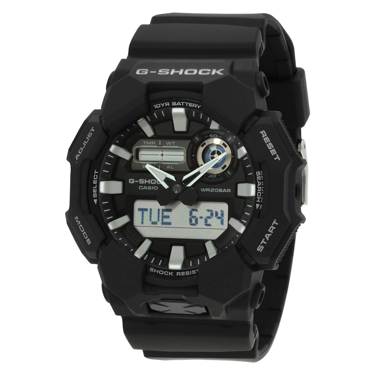 Casio G-Shock Alarm World Time Quartz Analog-Digital Black Dial Men's Watch GA-010-1A
