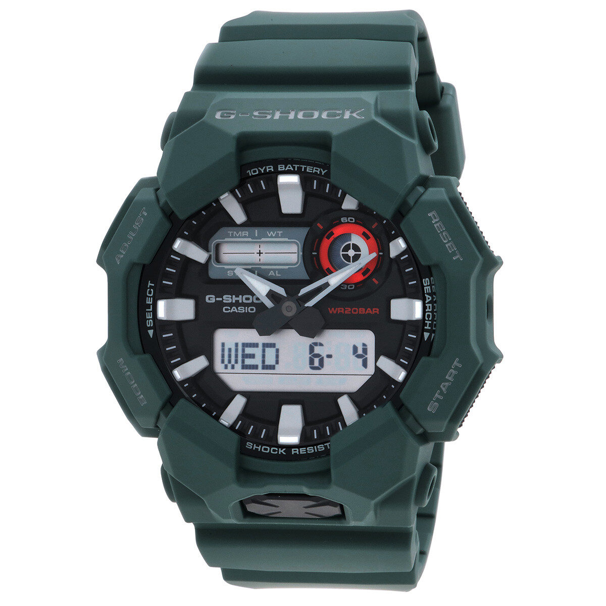 Casio G-Shock Alarm World Time Quartz Analog-Digital Black Dial Men's Watch GA-010-2ADR