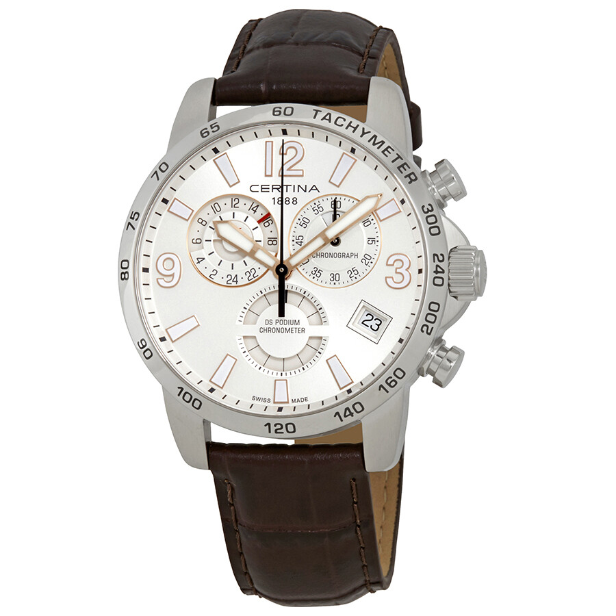 Certina DS Podium Chronograph Silver Dial Men's GMT Watch C034.654.16.037.01