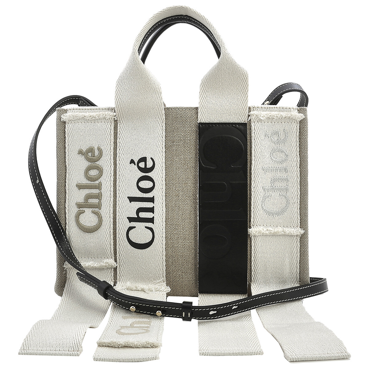 Chloé Woody Small Linen Tote Bag CHC22AS397I2690U