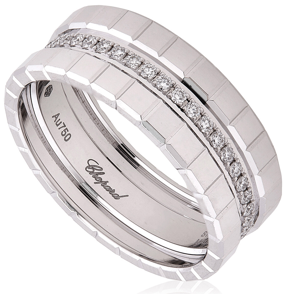 Chopard 18k Rose Gold Happy Hearts Diamond Ring, Size 56 829482