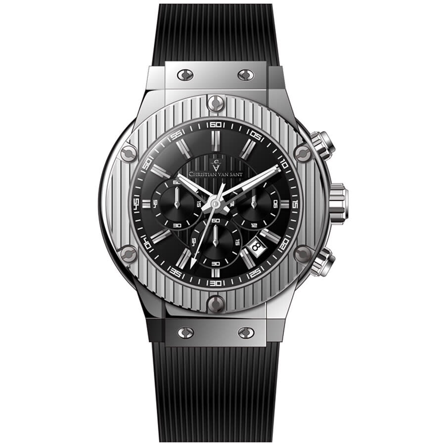 Christian Van Sant Monarchy Chronograph Quartz Black Dial Men's Watch CV8140