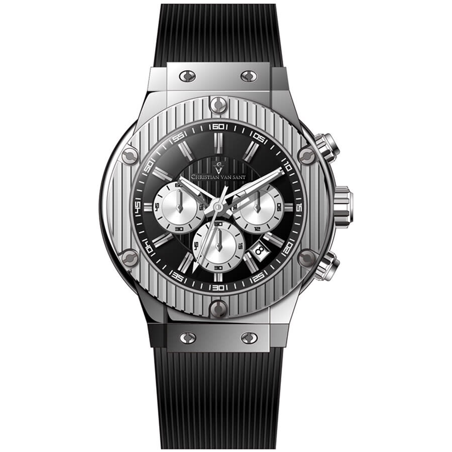 Christian Van Sant Monarchy Chronograph Quartz Black Dial Men's Watch CV8141