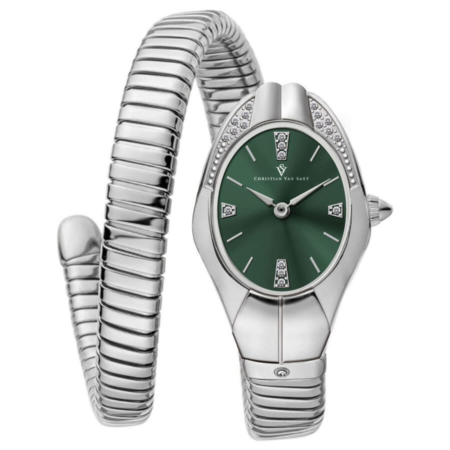 Christian Van Sant Naga Quartz Green Dial Ladies Watch CV0885