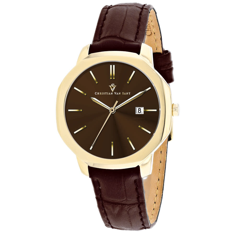 Christian Van Sant Octave Slim Quartz Brown Dial Ladies Watch CV0507
