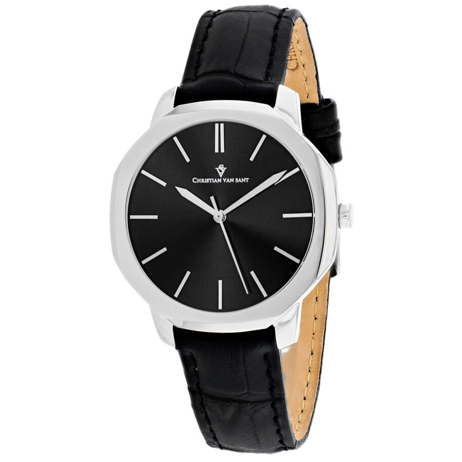 Christian Van Sant Octave Slim Quartz Black Dial Ladies Watch CV0500