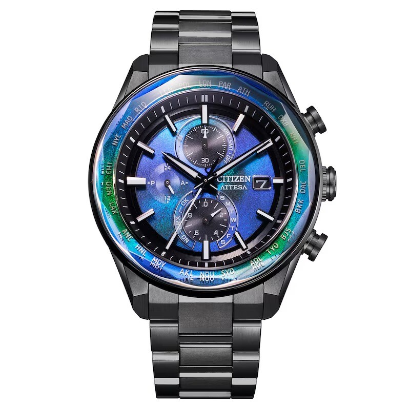 Citizen Attesa Special Edition Perpetual Alarm World Time Chronograph GMT Men's Watch AT8314-53L
