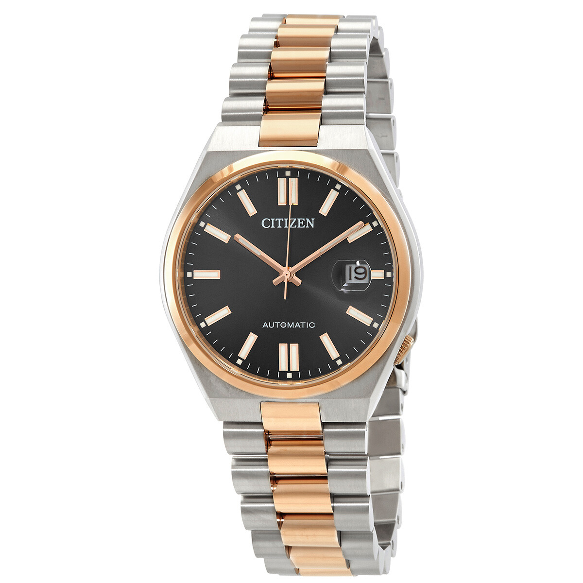 Tsuyosa Automatic Black Dial Two-Tone Men's Watch NJ0154-80H