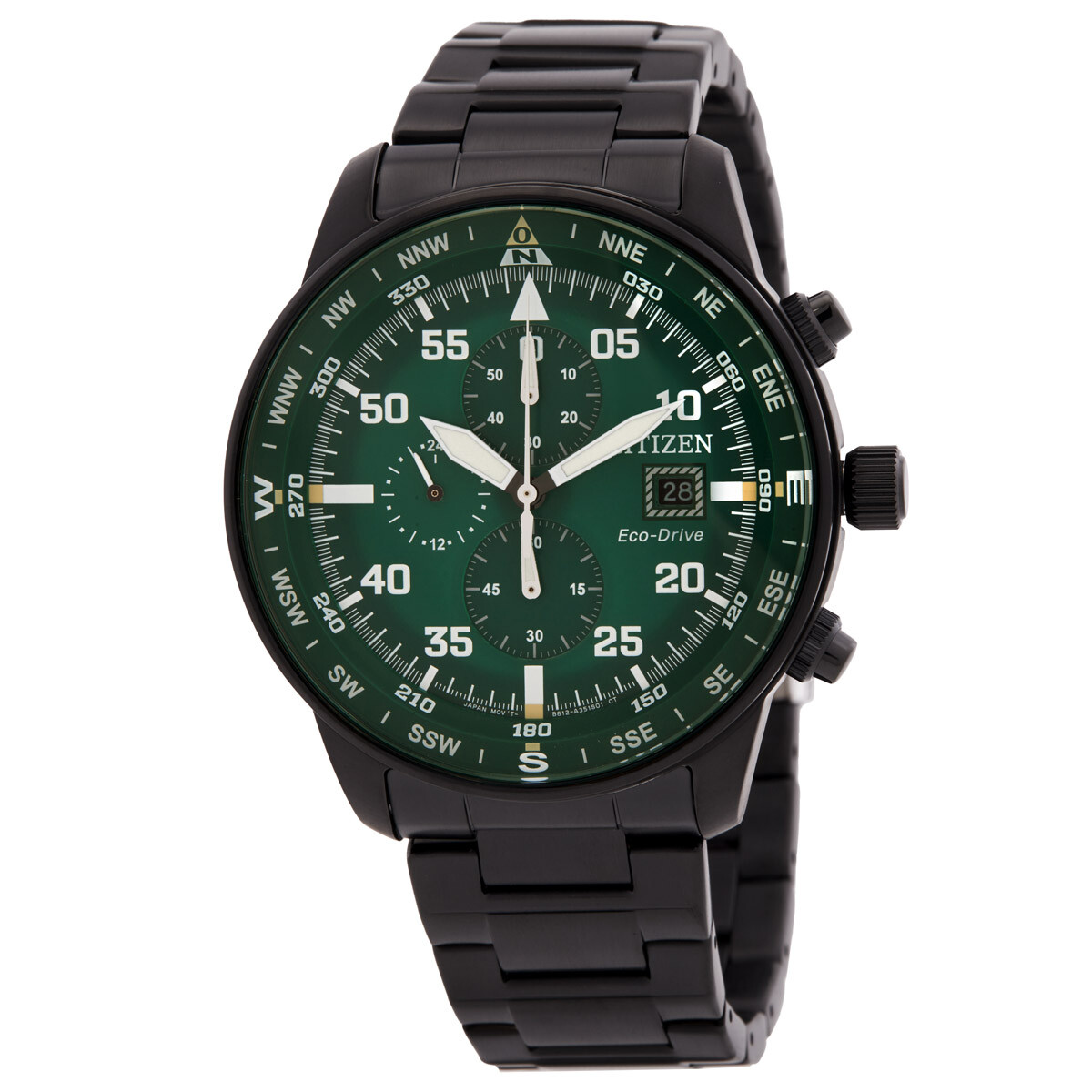 Citizen Aviator Eco-Drive Chronograph Green Dial Men's Watch CA0885-54X