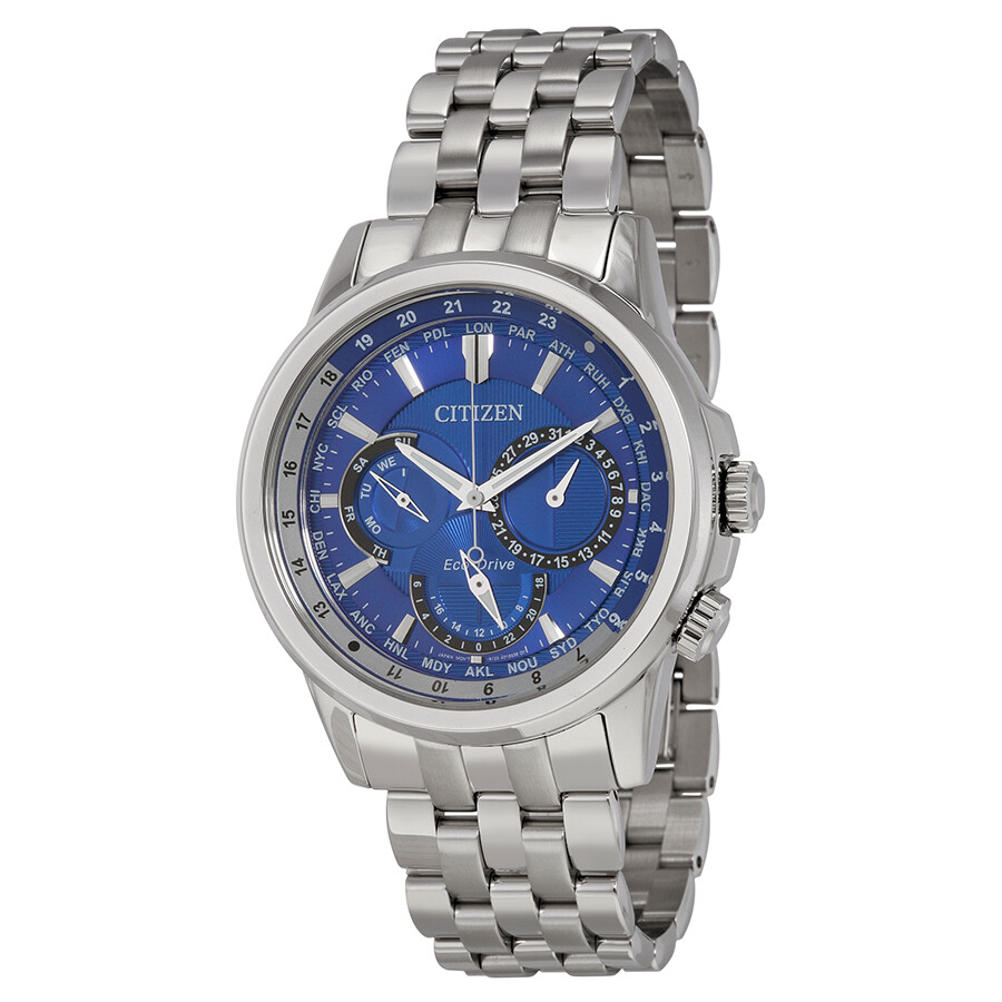 Citizen Calendrier Eco-Drive World Time Dark Blue Dial Men's Watch BU2021-51L