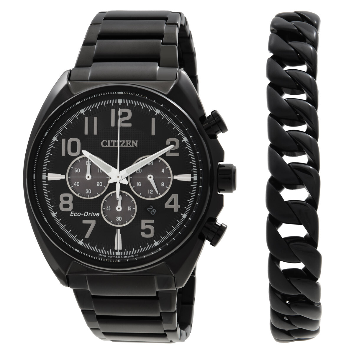 Citizen Chronograph Black Dial Men's Watch and Bracelet Box Set CA4285-68E