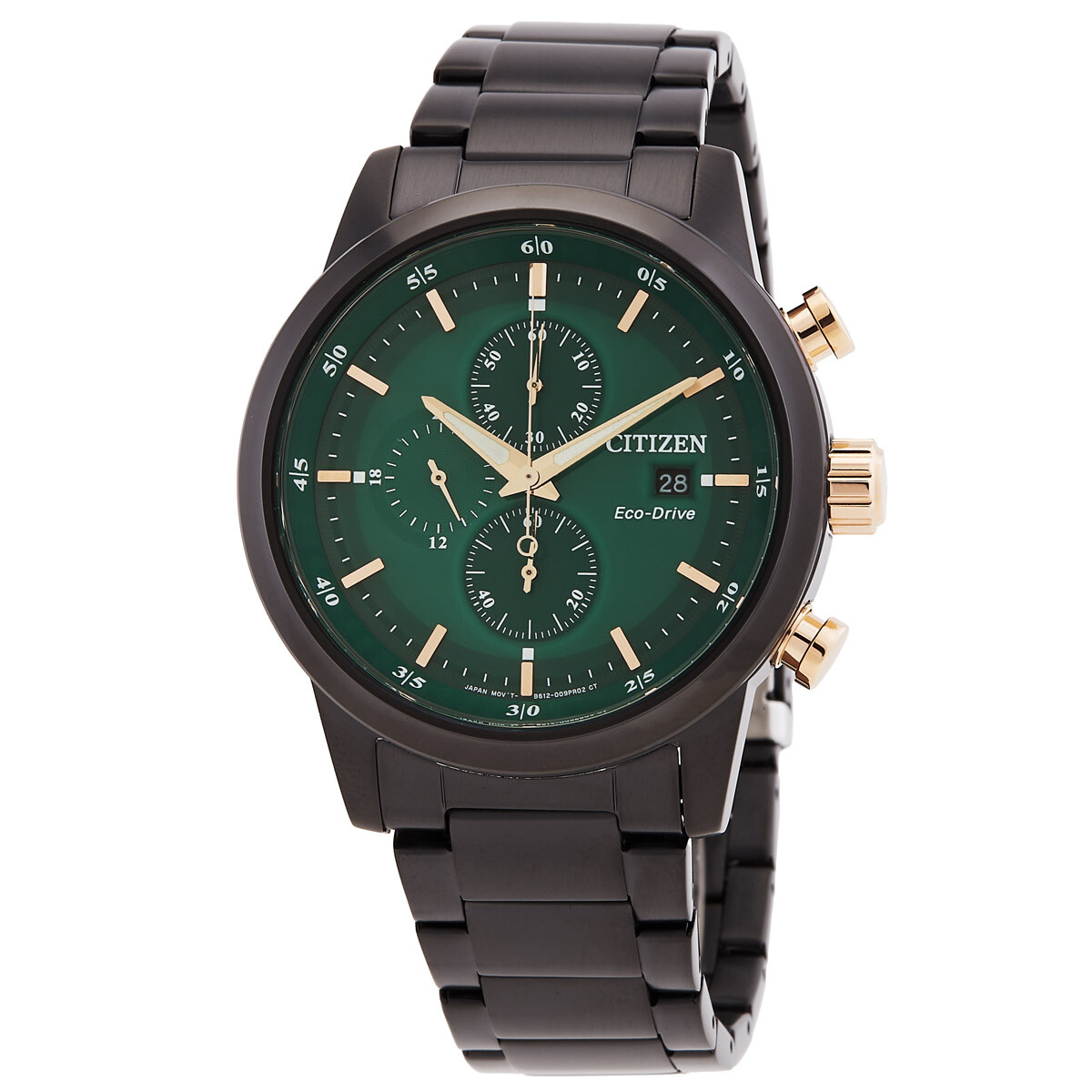Citizen Chronograph Eco-Drive Green Dial Men's Watch CA0746-85X