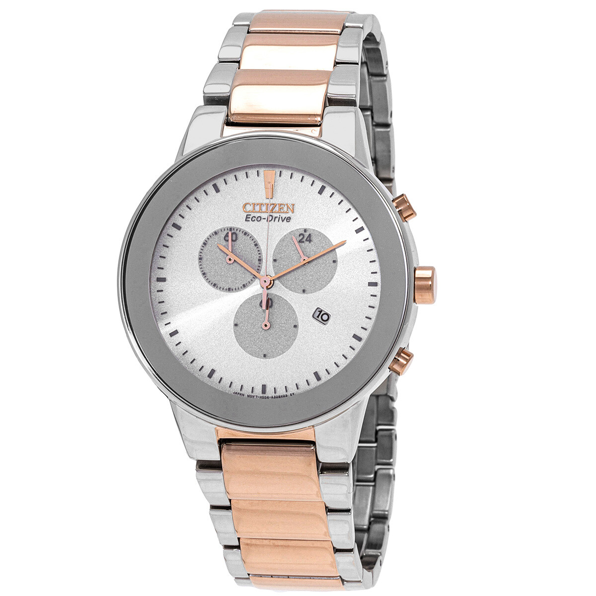 Citizen Chronograph GMT White Dial Two-Tone Men's Watch AT2244-84A