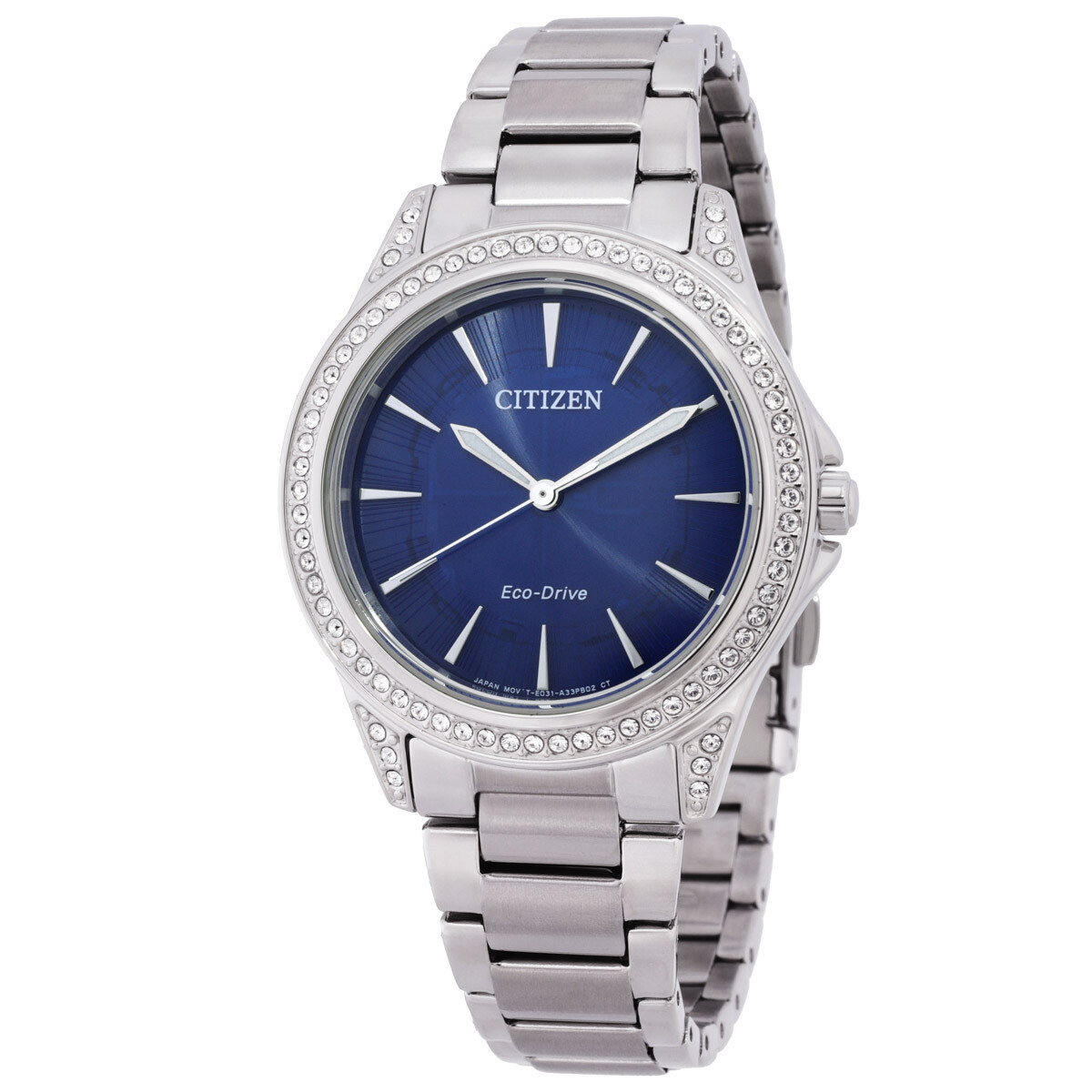 Citizen Classic Eco-Drive Crystal Blue Dial Ladies Watch EM0940-54L