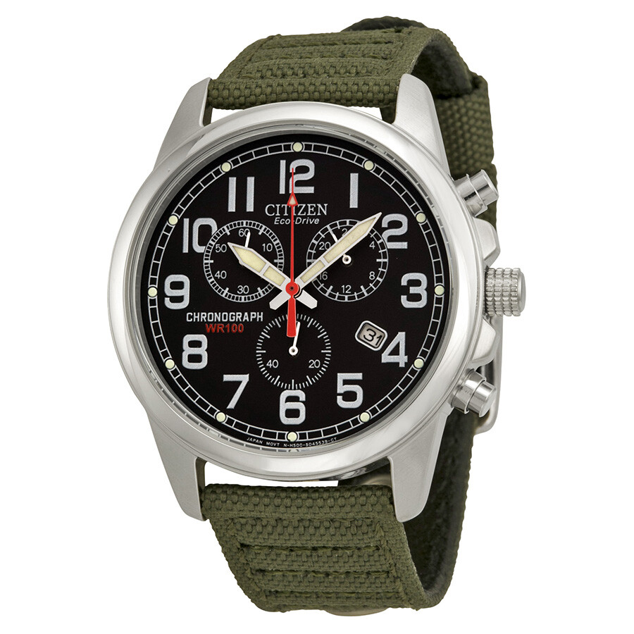 Citizen Eco-Drive Chronograph Black Dial Men's Watch AT0200-05E