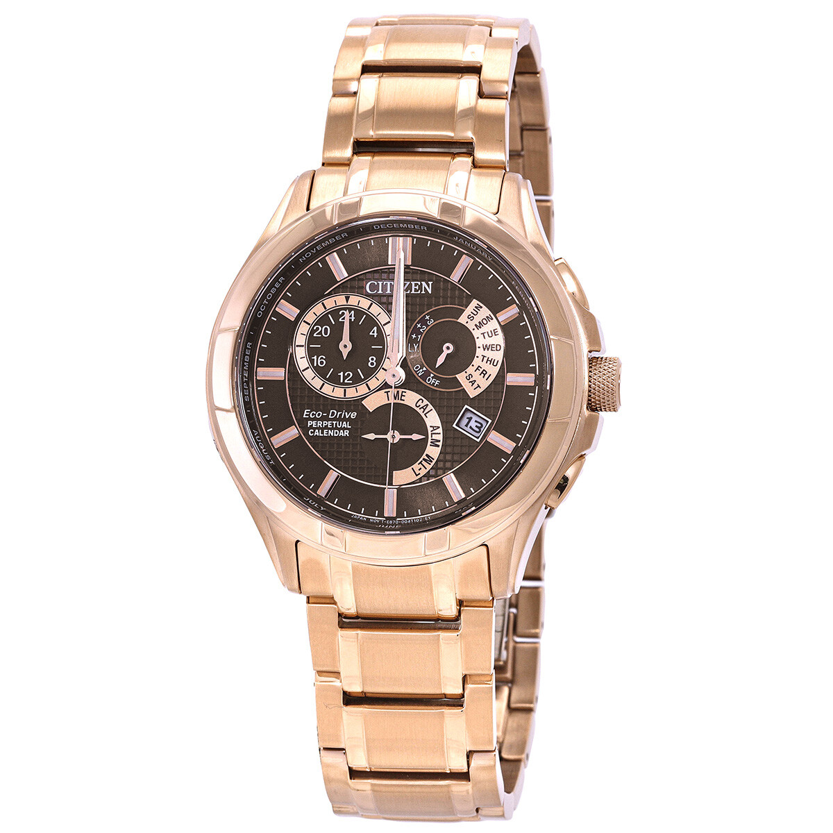 Citizen Eco-Drive Perpetual GMT Brown Dial Men's Watch BL8163-50X