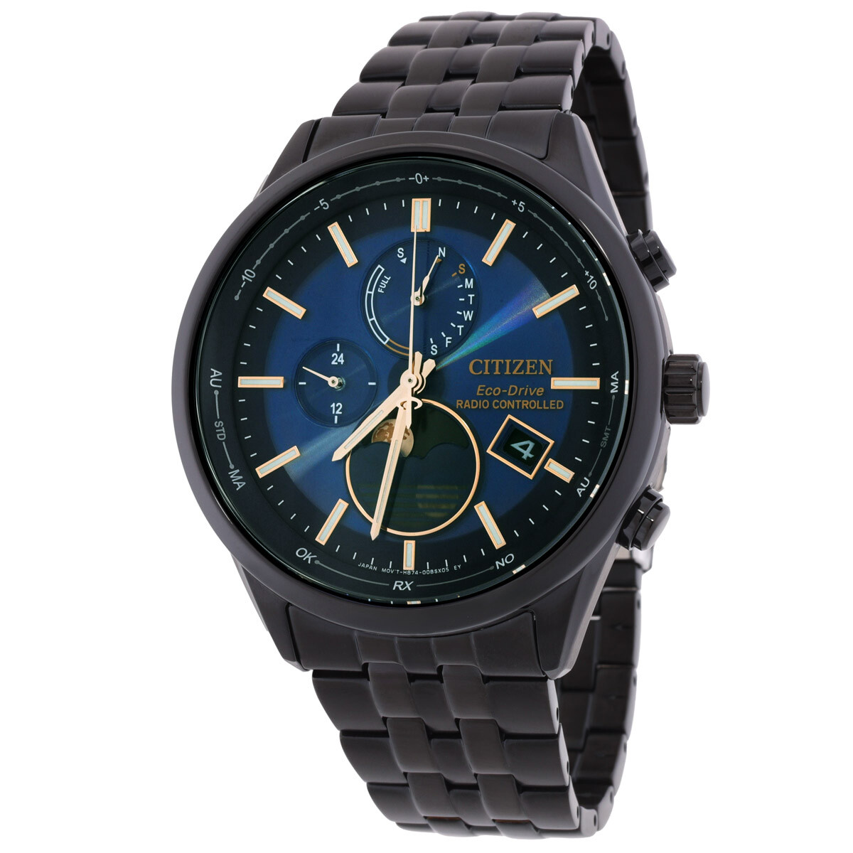 Citizen Eco-Drive Radio-Controlled Moon Phase Blue Dial Men's Watch BY1035-56L