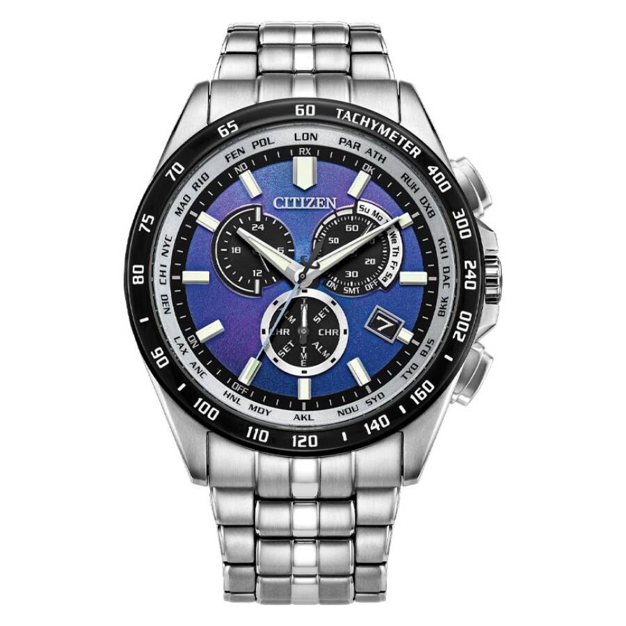 Citizen PCAT Perpetual Alarm World Time Chronograph GMT Blue Dial Men's Watch CB5874-81L
