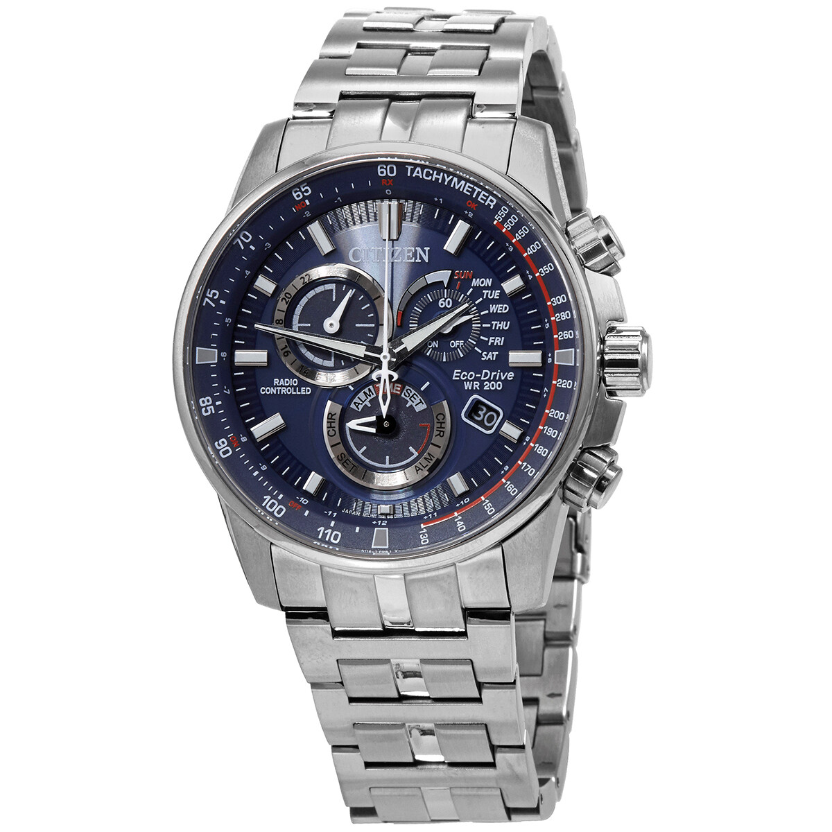 Citizen PCAT Perpetual Alarm World Time Chronograph Blue Dial Men's Watch CB5880-54L