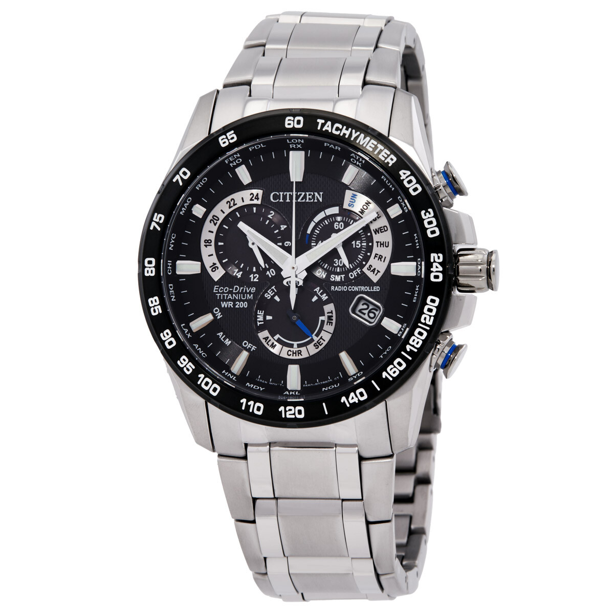 Citizen Perpetual Chrono A-T Eco-Drive Black Dial Watch CB5908-57E