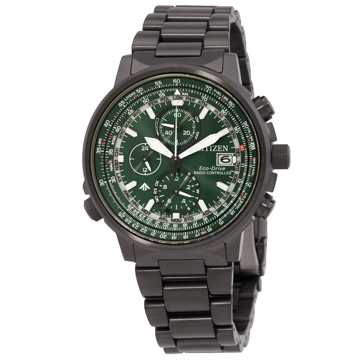 Citizen Promaster Chronograph Green Dial Men's Watch AT8304-57W
