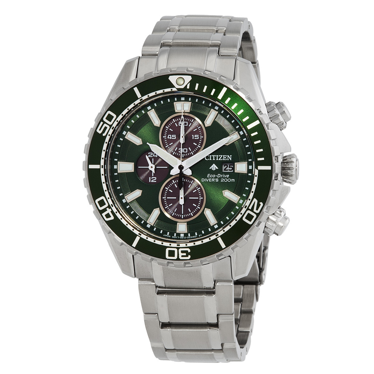 Citizen Promaster Dive Chronograph Eco-Drive Green Dial Men's Watch CA0820-50X