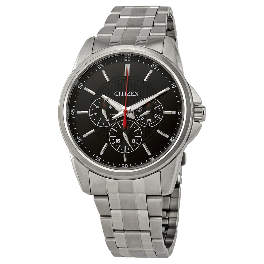 Citizen Quartz Black Dial Stainless Steel Men's Watch AG8340-58E