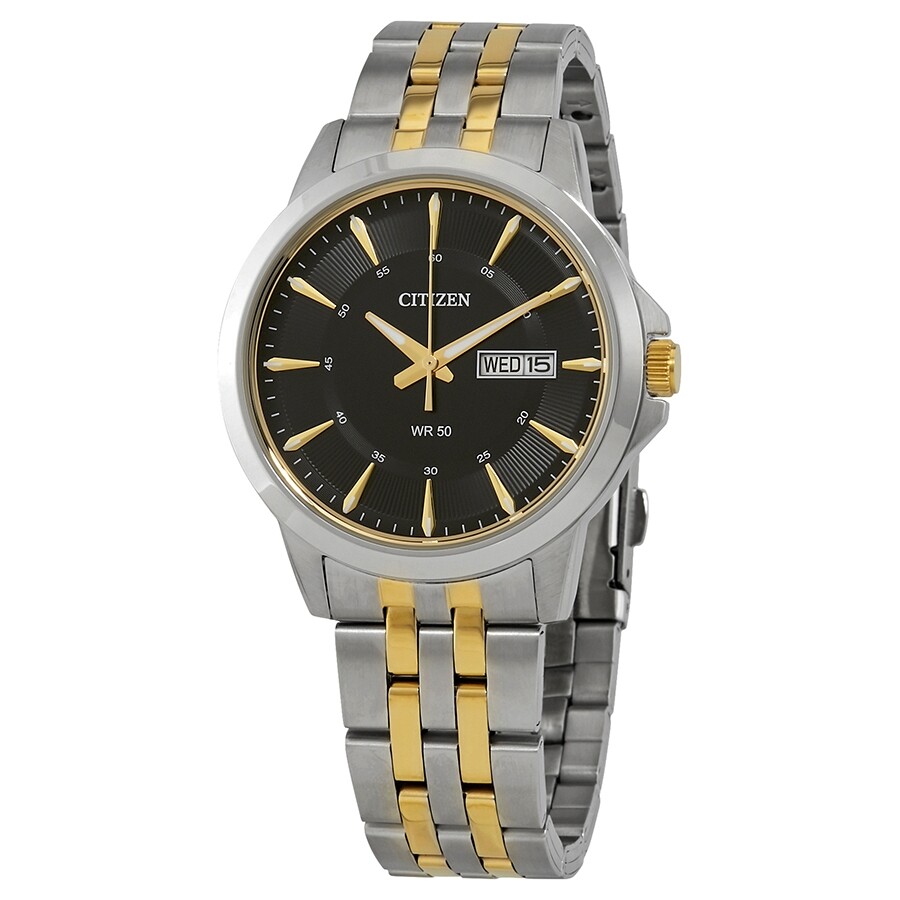 Citizen Quartz Black Dial Two-tone Men's Watch BF2018-52E